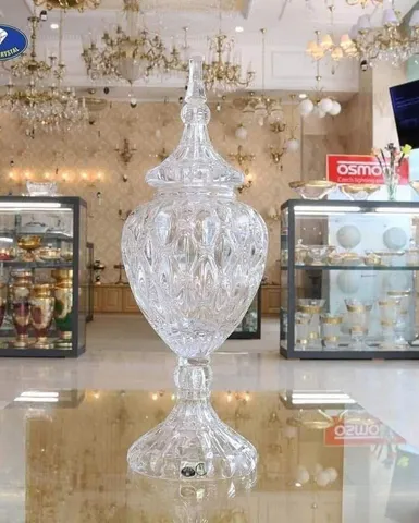 Âu Pha Lê Nắp Cao Bohemia Crystal 55cm - Tô Sang Trọng, Thanh Lịch Phong Cách Châu Âu - Quà Tặng Cao Cấp, Trang Trí Đẳng Cấp