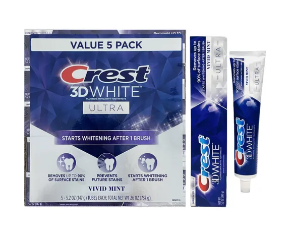 Kem đánh răng Crest 3D White Ultra 3 in 1 Vivid Mint 147gr của Mỹ