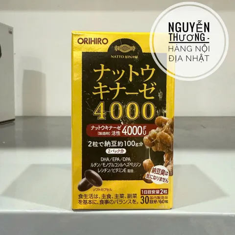 Viên Uống Hỗ Trợ Phòng Đột Quỵ Nattokinase 4000FU Nhật Bản - Sản Phẩm Sức Khỏe Tim Mạch Orihiro 60 Viên