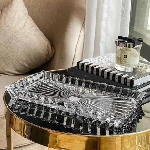 Đĩa Pha Lê Rogaska Crown Jewel 35x19cm - Sang Trọng, Tinh Xảo, Thích Hợp Trang Trí Bàn và Đựng Hoa Quả