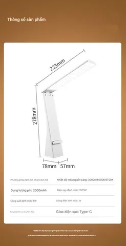 Đèn Học Chống Cận Midea Chính Hãng - Ánh Sáng LED 3 Chế Độ, Tích Hợp Giá Đỡ Điện Thoại, Tiện Lợi Cho Học Tập và Làm Việc