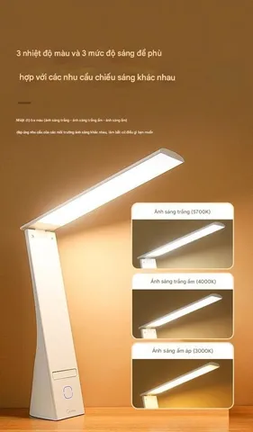 Đèn Học Chống Cận Midea Chính Hãng - Ánh Sáng LED 3 Chế Độ, Tích Hợp Giá Đỡ Điện Thoại, Tiện Lợi Cho Học Tập và Làm Việc