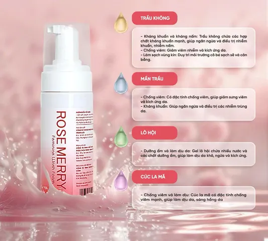 Dung Dịch Vệ Sinh Phụ Nữ Rose Merry Dạng Bọt Tuyết 150ml - Làm Sạch, Dưỡng Ẩm, Giảm Ngứa - An Toàn Cho Mọi Đối Tượng