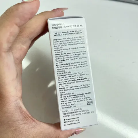 Tinh Chất Dưỡng Sáng Klairs Freshly Juiced Vitamin Drop 35ml - Dưỡng Sáng, Làm Đều Màu Da, Phục Hồi Da Nhạy Cảm, Chiết Xuất Vitamin C