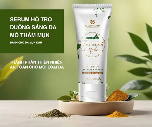 Sữa Rửa Mặt Trà Xanh Nghệ dành cho da Dầu mụn 50g