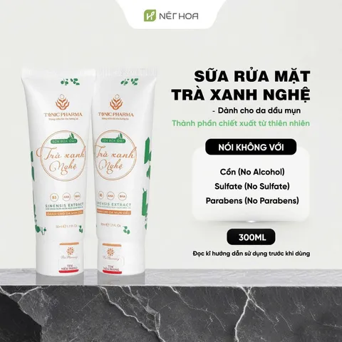 Sữa Rửa Mặt Trà Xanh Nghệ dành cho da Dầu mụn 50g