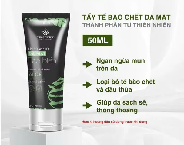 Tẩy Tế Bào Chết Mặt Tảo Biển Nét Hoa 50g - Chiết Xuất Lô Hội và Hoa Cúc, Giúp Da Mềm Mịn và Tươi Sáng