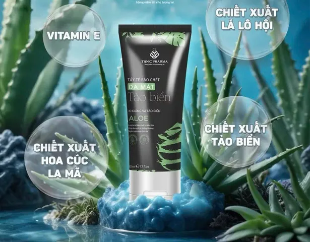Tẩy Tế Bào Chết Mặt Tảo Biển Nét Hoa 50g - Chiết Xuất Lô Hội và Hoa Cúc, Giúp Da Mềm Mịn và Tươi Sáng