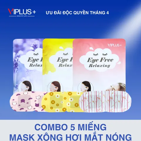 Combo 5 Mặt Nạ Xông Hơi Chườm Mắt Nóng VIPLUS+ - Giải Stress, Thư Giãn, Hỗ Trợ Ngủ Ngon, Hương Tinh Dầu Thiên Nhiên