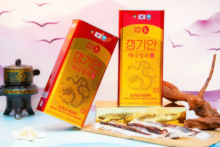 Thiên Sâm Tẩm Mật Ong Cao Cấp Jung Kian 300g (4-6 củ) - Tăng Cường Miễn Dịch & Nâng Cao Sức Khỏe Từ Thiên Nhiên
