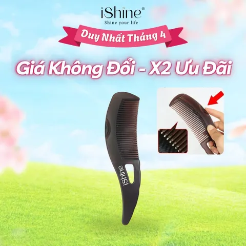 Lược Chải Tóc Massage Da Đầu iShine - Chống Gàu, Tay Cầm Thoải Mái, Chất Liệu ABS Cao Cấp, Dùng Hàng Ngày, Công Cụ Chăm Sóc Tóc Chuyên Nghiệp