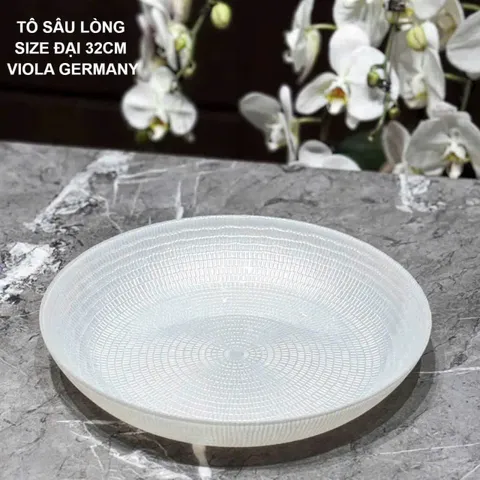 Đĩa Sâu Lòng Thủy Tinh Cao Cấp 32cm Viola - Sang Trọng và Đẹp, Hàng Nhập Khẩu Đức, Bền và An Toàn cho Sức Khỏe