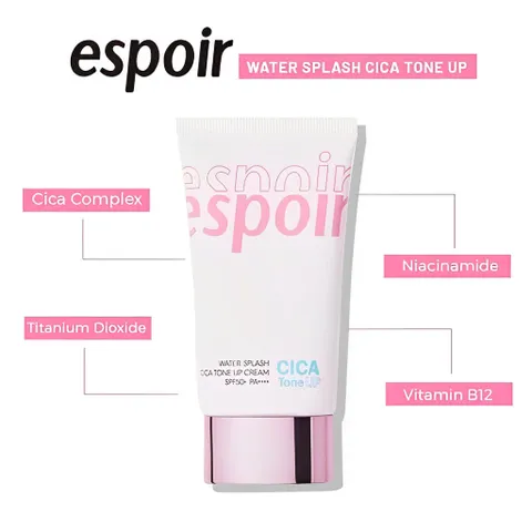 Kem Chống Nắng Nâng Tông Espoir Water Splash Cica Tone Up Sun Cream SPF50+ PA++++ 60ml - Bảo Vệ Da Hiệu Quả, Làm Sáng Tự Nhiên