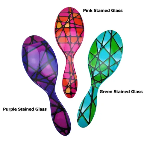 Lược Chải Tóc Wet Brush Original Detangler Stain Glass - Gỡ Rối Tóc Hiệu Quả, Thiết Kế Màu Sắc Xanh Hồng Tím, Phụ Kiện Chăm Sóc Tóc Cao Cấp
