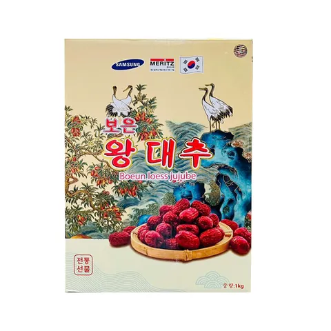 Táo Đỏ Hàn Quốc Sấy Khô Nguyên Quả Hộp 1kg - Quà Tặng Dinh Dưỡng Tuyệt Vời Cho Mẹ Bầu, Người Thiếu Máu, Và Người Suy Nhược