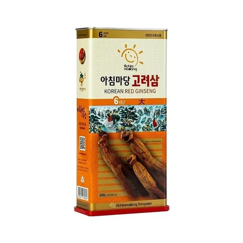 Hồng Sâm Củ Khô Hộp Thiếc Achimmadang Hàn Quốc 300g - Tăng Cường Sức Khỏe, Hỗ Trợ Bổ Máu, Giảm Stress