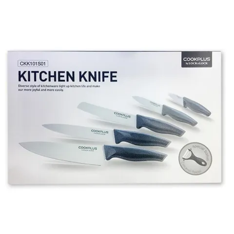 Bộ Dao Nhà Bếp 6 Món CookPlus Lock&Lock CKK101S01 - Thép Không Gỉ, Thiết Kế Tiện Lợi, Dụng Cụ Đầu Bếp Chất Lượng Cao