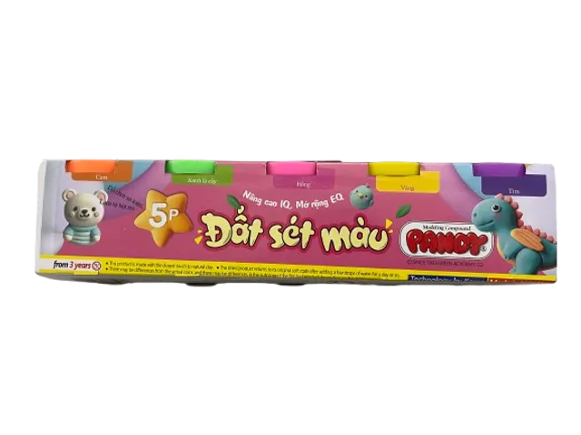 Bột Nặn Màu Sắc Pandy 5 Hủ – Đất Nặn An Toàn Cho Trẻ Em, Khám Phá Nghệ Thuật Sáng Tạo, Thương Hiệu Green Academy VN