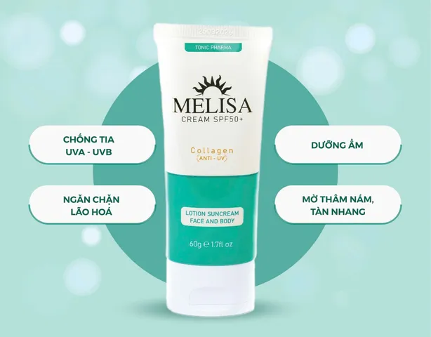 Kem Chống Nắng Melisa Cream 60g - SPF 50++ - Hỗ Trợ Nâng Tone, Bảo Vệ Da, Dưỡng Ẩm, Phù Hợp Mọi Loại Da