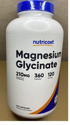 MAGNESIUM GLYCINATE-NUTRICOST 210MG-360V-HỔ TRỢ XƯƠNG,CƠ BẮP,THẦN KINH