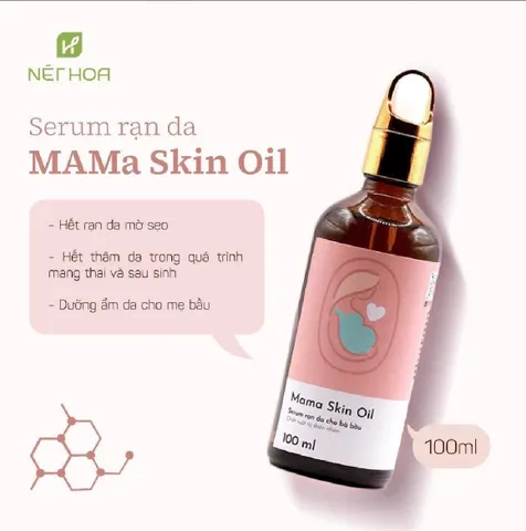 Serum Rạn Da Cho Bà Bầu Mama Skin Oil - Giảm Thiểu Sẹo, Tăng Cường Độ Ẩm, Chiết Xuất Thiên Nhiên 100ml