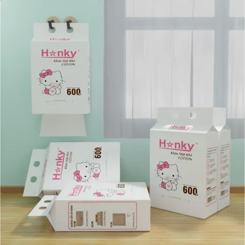 Khăn Mặt Khô Rút Treo Tường Đa Năng HANKY - Khăn Cotton Mềm Mịn Lau Mặt Tẩy Trang Không Gây Kích Ứng, Tiện Dụng cho Mọi Mục Đích