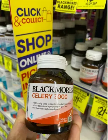 Viên uống giảm Goutt Blackmores Celery 3000mg - 50 viên hỗ trợ đào thải axit uric, giảm viêm khớp - Hàng Úc chính hãng