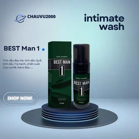 Dung Dịch Vệ Sinh Nam BEST MAN 150ml - Gel Rửa Sạch Khu Vực Nhạy Cảm, Hương Thơm Nam Tính, Dưỡng Ẩm Da