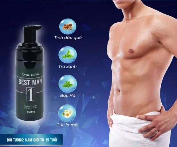 Dung Dịch Vệ Sinh Nam BEST MAN 150ml - Gel Rửa Sạch Khu Vực Nhạy Cảm, Hương Thơm Nam Tính, Dưỡng Ẩm Da