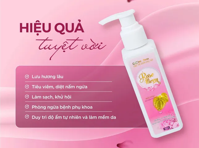 Dung Dịch Vệ Sinh Phụ Nữ Rose Merry - Khử Thâm, Dưỡng Ẩm, Lưu Hương Thơm Quyến Rũ Với Chiết Xuất Trầu Không 120ml