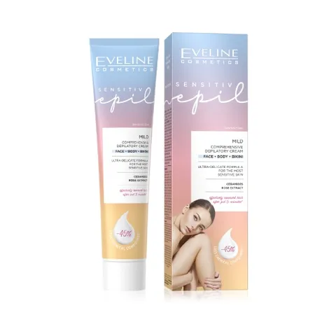 Kem tẩy lông Eveline Sensitiv Epil 125ML - Chiết xuất hoa hồng dành cho da nhạy cảm, tẩy sạch và làm dịu da hiệu quả