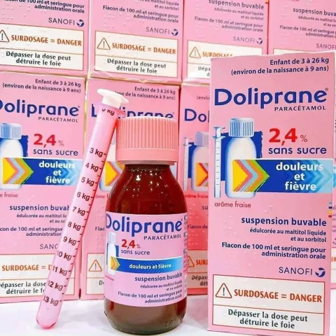 Siro hạ sốt Doliprane - Pháp 100ml cho bé từ 3-26kg hàng mới về