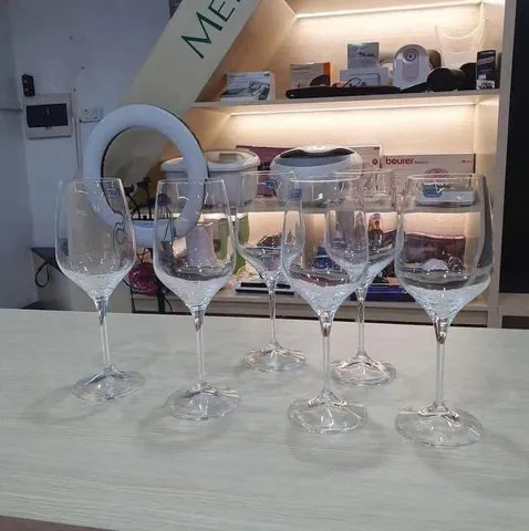 Bộ ly vang Bohemia Rebecca 460ml - Set 6 chiếc pha lê cao cấp, siêu trong, an toàn cho sức khỏe, dùng trong máy rửa chén.