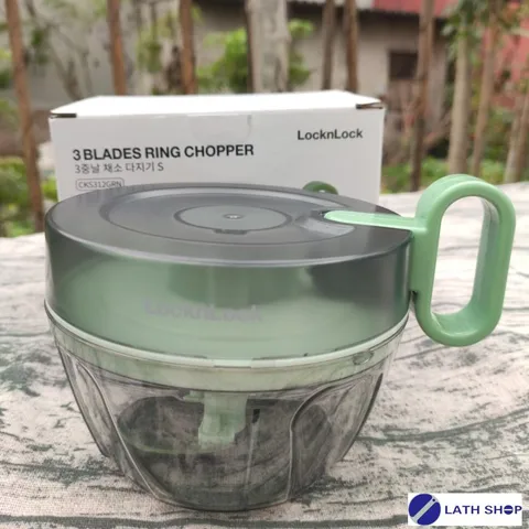 Dụng Cụ Băm Nhỏ Thực Phẩm LocknLock CKS-312GRN 400ml - Xay Cắt Rau Củ, Nghiền Thịt Bằng Tay Tiện Lợi, Thiết Kế Nhỏ Gọn