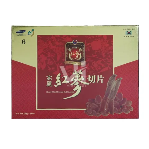 Hồng Sâm Lát Tẩm Mật Ong Sambok Hàn Quốc 20g x 10 gói - Tăng Cường Sức Khỏe, Hỗ Trợ Trí Nhớ, Ổn Định Huyết Áp