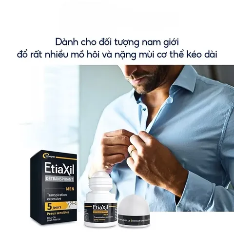 Lăn Khử Mùi Etiaxil Đen 15ml - Chống Mồ Hôi Hiệu Quả Cho Nam Giới, Ngăn Mùi Trong 5 Ngày, An Toàn Cho Da Nhạy Cảm