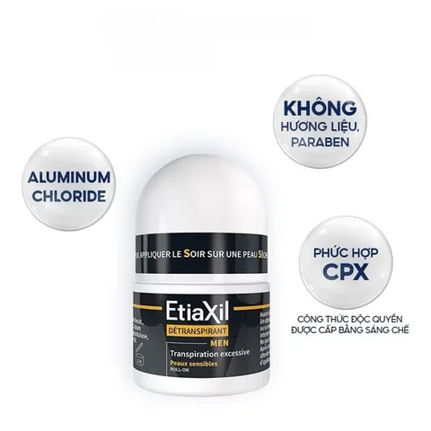 Lăn Khử Mùi Etiaxil Đen 15ml - Chống Mồ Hôi Hiệu Quả Cho Nam Giới, Ngăn Mùi Trong 5 Ngày, An Toàn Cho Da Nhạy Cảm