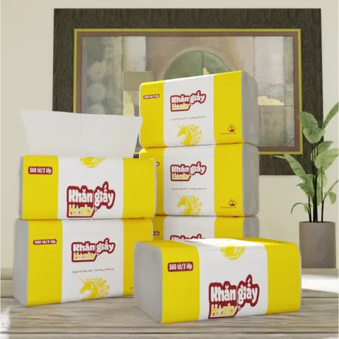 Giấy Ăn Con Ngựa HANKY 190x200mm - Gói Rút Tiện Lợi 3 Lớp Siêu Dai Mềm Mại, Chất Liệu Bột Gỗ, Thùng 10 Gói