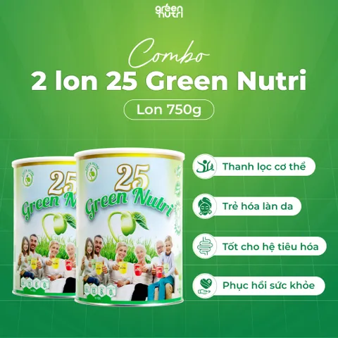 Combo 2 Lon Sữa Hạt Ngũ Cốc 25 Green Nutri Nhập Khẩu 750gr - Thuần Chay Tốt Cho Sức Khỏe, Hỗ Trợ Tiêu Hóa và Làm Đẹp Da
