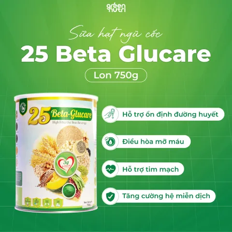 Sữa Hạt Ngũ Cốc 25 Beta Glucare Cho Người Tiểu Đường - Lon 750gr, Hỗ Trợ Ổn Định Đường Huyết, Thương Hiệu Green Nutri