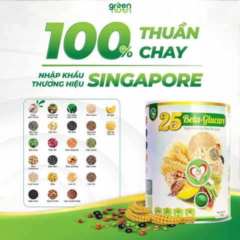 Sữa Hạt Ngũ Cốc 25 Beta Glucare Cho Người Tiểu Đường - Lon 750gr, Hỗ Trợ Ổn Định Đường Huyết, Thương Hiệu Green Nutri