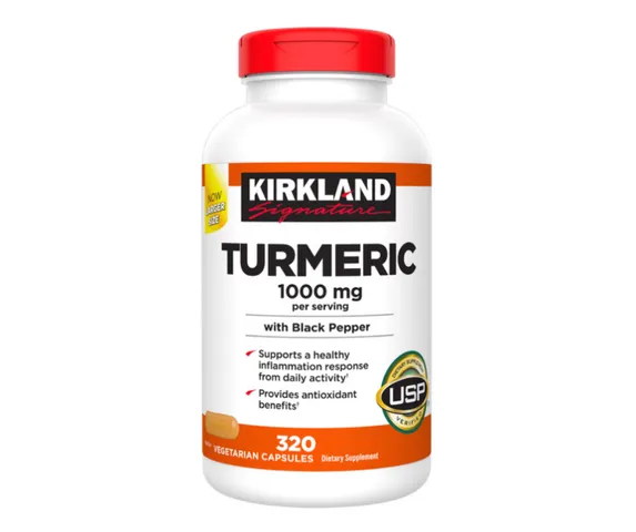 Viên Uống Tinh Chất Nghệ Kirkland Signature Turmeric 1000mg 320 Viên - Hỗ Trợ Tiêu Hóa và Chống Oxy Hóa Từ Mỹ