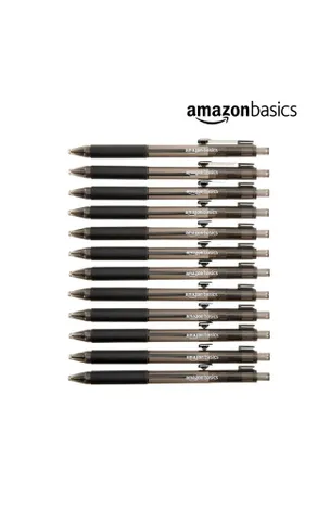 Hộp 12 chiếc bút bi Amazon Basics Mỹ - Màu đen, viết trơn, chữ đẹp, hoàn hảo cho học sinh, văn phòng và sáng tạo nghệ thuật.