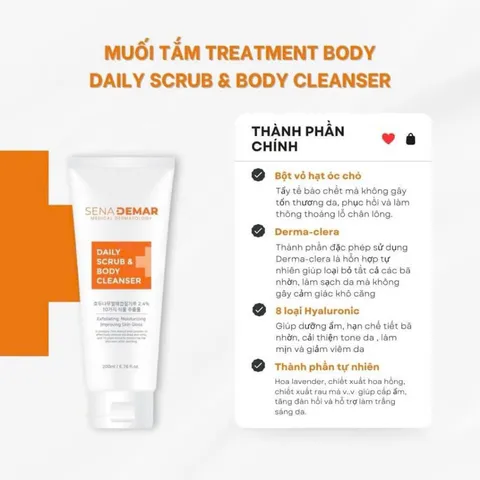 Tẩy Da Chết Body Sena Derma 200ml - Sản Phẩm Chăm Sóc Da Sạch Sâu, Tươi Mới và Mềm Mại từ Hàn Quốc