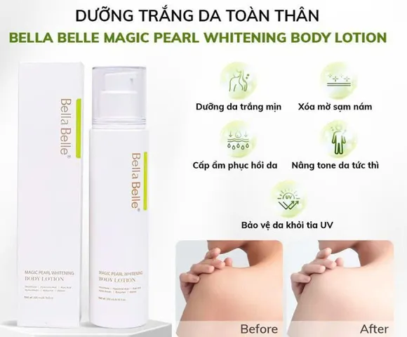 Kem Dưỡng Trắng Da Bella Belle Magic Pearl - Sữa Dưỡng Trắng Sáng Mịn, Che Khuyết Điểm, Nguyên Liệu Ngọc Trai và Nhân Sâm
