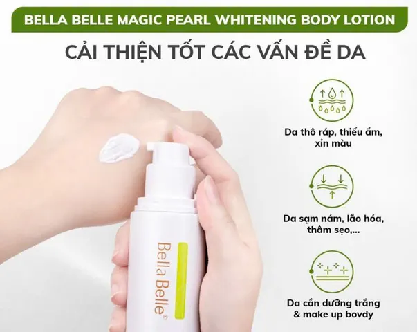 Kem Dưỡng Trắng Da Bella Belle Magic Pearl - Sữa Dưỡng Trắng Sáng Mịn, Che Khuyết Điểm, Nguyên Liệu Ngọc Trai và Nhân Sâm