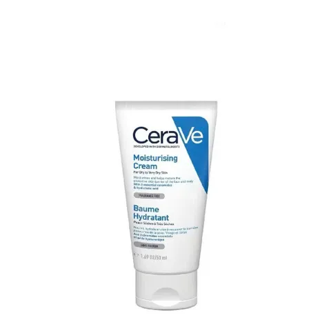 Kem Dưỡng Ẩm Cerave Moisturising Cream 50ml - Phục Hồi Da Khô, Giữ Ẩm 48 Giờ, Cho Mọi Loại Da