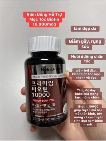 Viên uống mọc tóc Biotin 10000 Hàn Quốc hàng chuẩn 90 viên