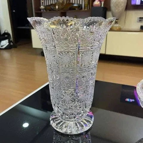 Lọ Hoa Pha Lê Bohemia 25,5cm - Thiết Kế Sang Trọng Kiểu Châu Âu, Đồ Trang Trí Phòng Khách Đẹp Mắt, Quà Tặng Độc Đáo