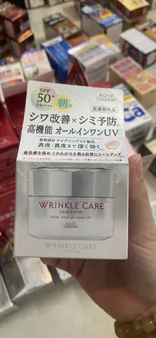 Kem Dưỡng Ngày Kose Wrinkle Care Grace One White Moist Gel Cream UV SPF50+ PA++++ 60g - Mỹ Phẩm Nhật Bản Chống Nếp Nhăn, Dưỡng Ẩm, Bảo Vệ Da
